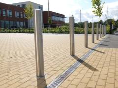 Modern Silver Stainless Steel Fixed Bollard