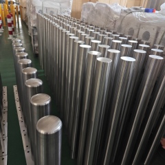 Modern Silver Stainless Steel Fixed Bollard