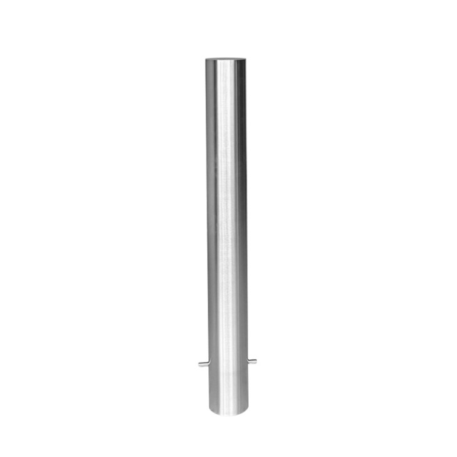 Modern Silver Stainless Steel Fixed Bollard