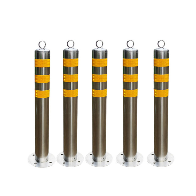 Surface Mount Stainless Steel Bollard with Top Ring