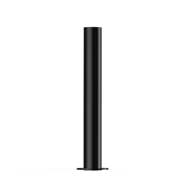 Heavy-Duty Black Powder Coated Fixed Steel Bollard