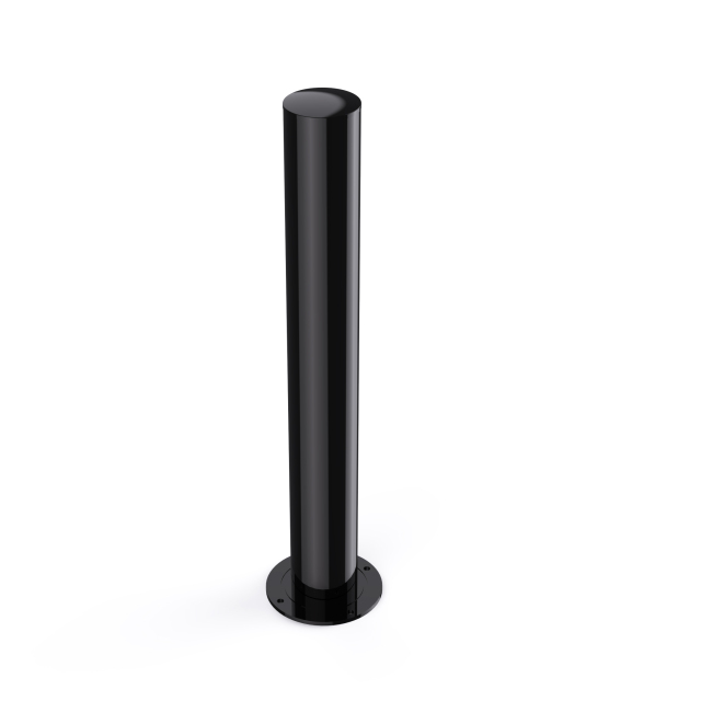 Heavy-Duty Black Powder Coated Fixed Steel Bollard