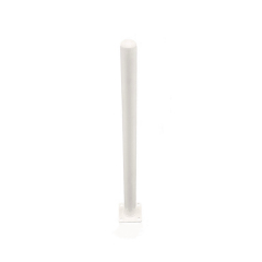 Slim White Surface Mount Steel Bollard with Square Base