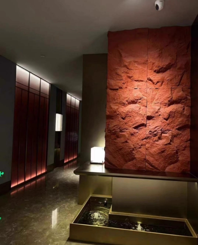 Polyurethane Artificial Stone 3D Decorative Black PU Stone Faux Culture Rock Mountain Wall Panel for Exterior Wall and indoor