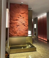 Polyurethane Artificial Stone 3D Decorative Black PU Stone Faux Culture Rock Mountain Wall Panel for Exterior Wall and indoor