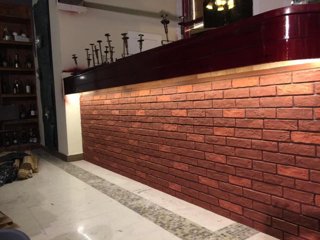 PU Small Brick Stone Wall Panel Cultured Stone Finish Background Artificial PU Wall Panels Stone for Hotel or family