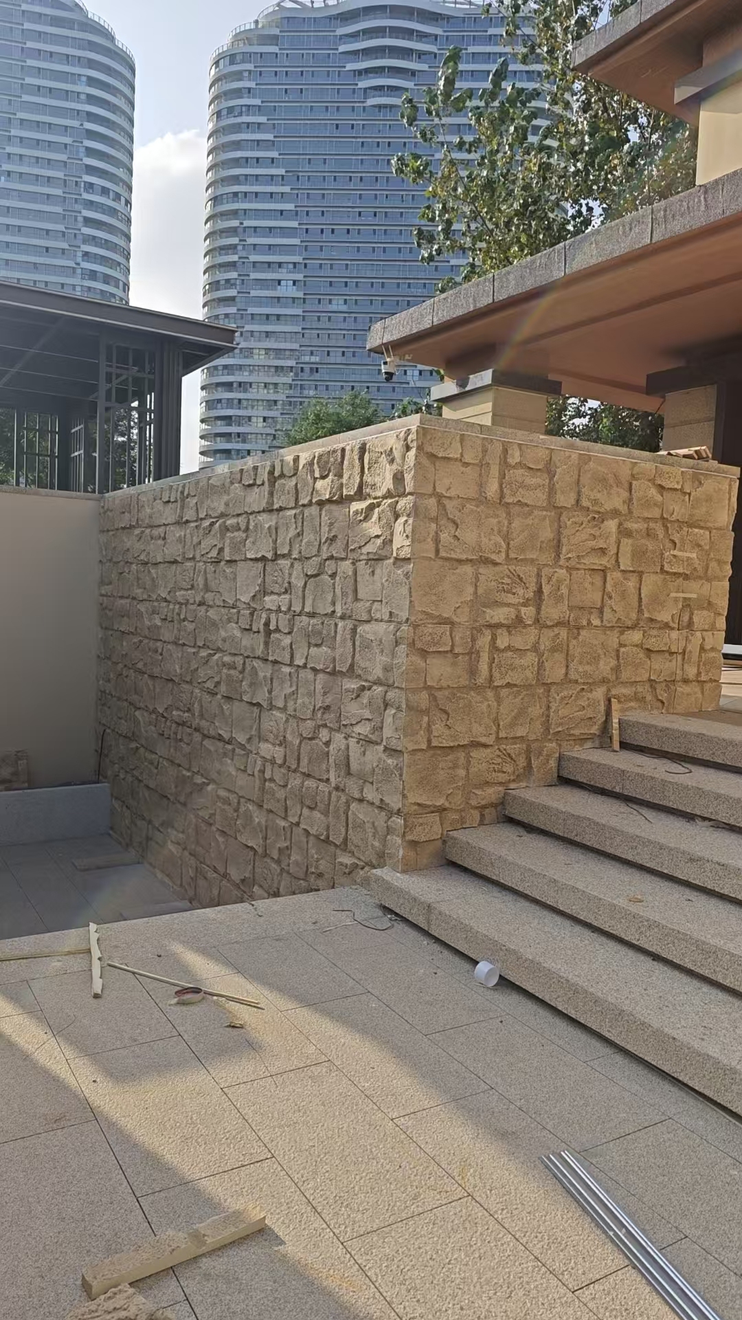 Crushed Mountain Stone Polyurethane Modern Thick Slab Cultural Stone Decorative Panels Moisture-resistant Outdoor Background PU Light Weight Exterior and Interior Wall Cladding Polyurethane Pu Crushed Mountain Stone Waterproof Panel