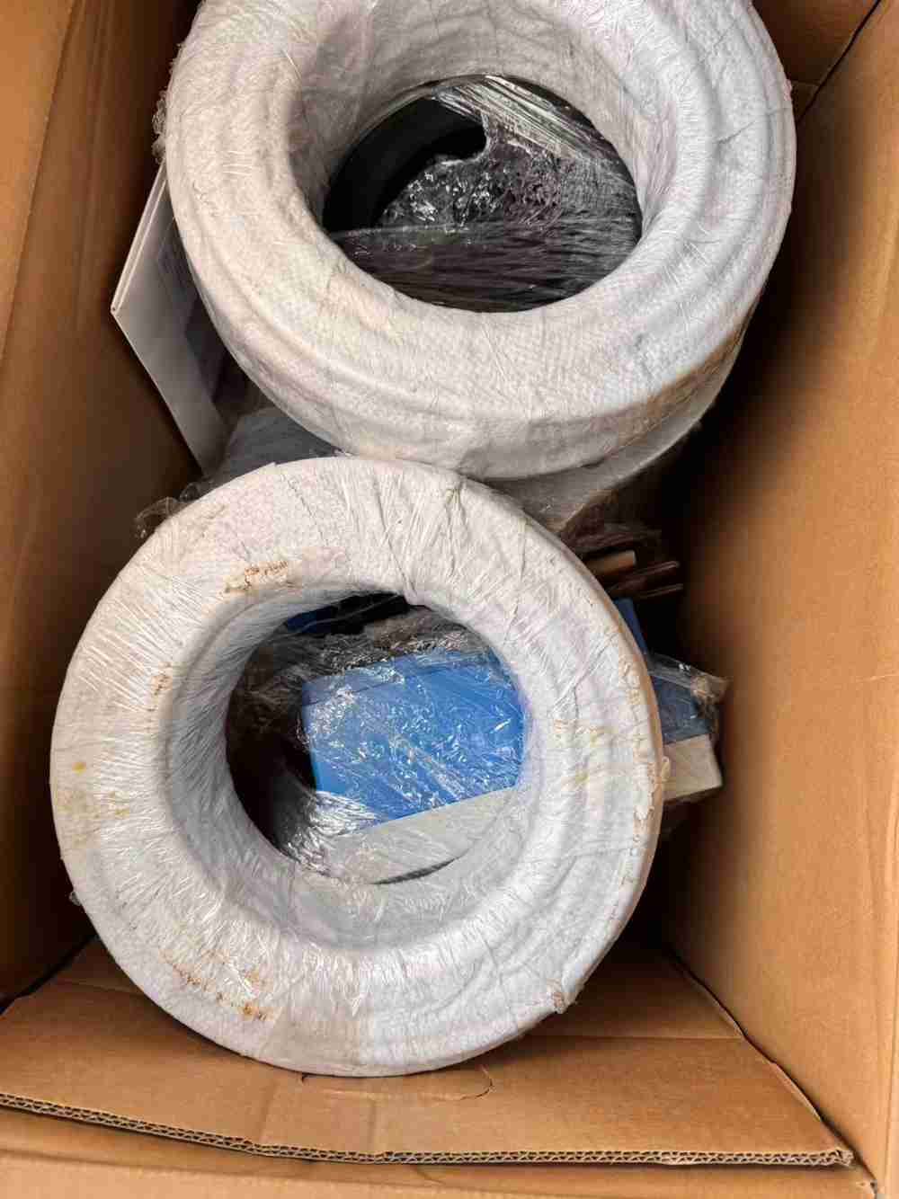 Dedicated signal cabling coil packed with industrial flow meter order