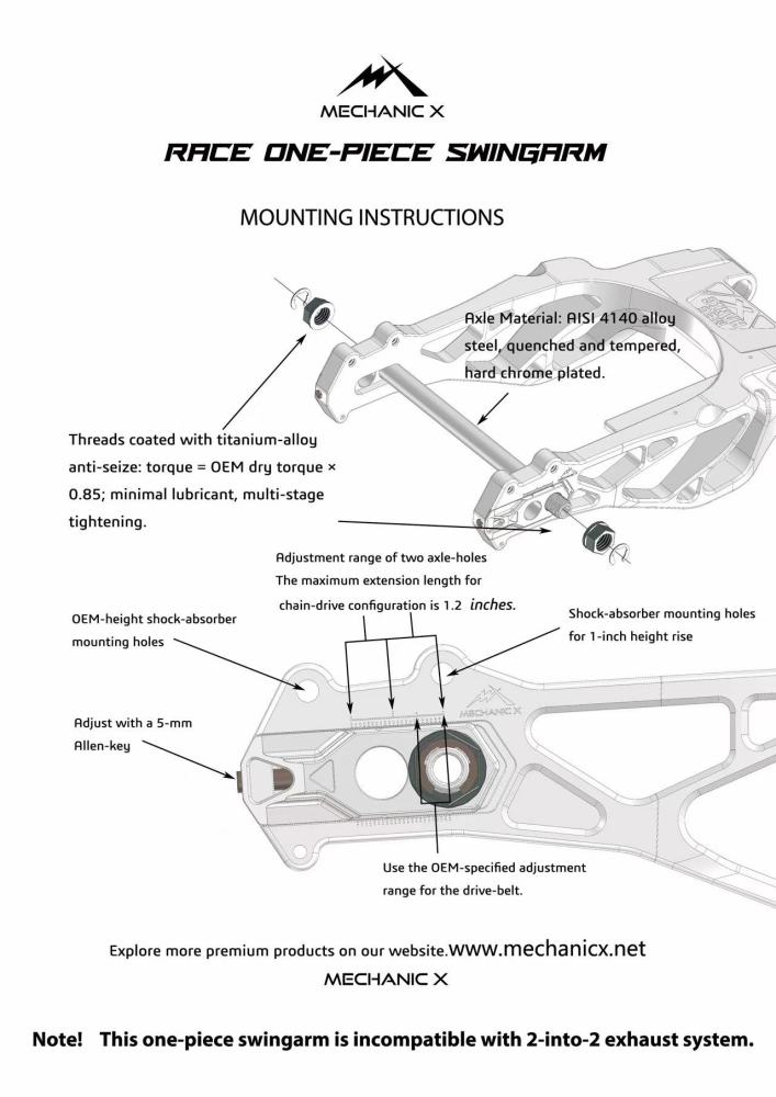 MECHANICX RACE ONE-PIECE  SWINGARM