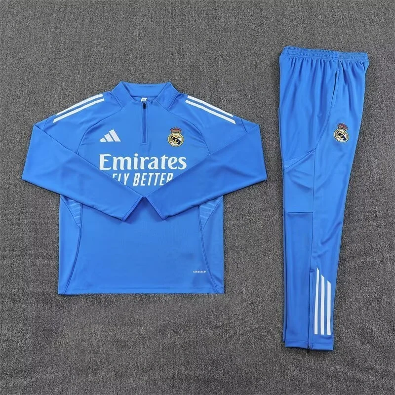 25-26 Real Madrid Training Kits Long Blue Football Track suits