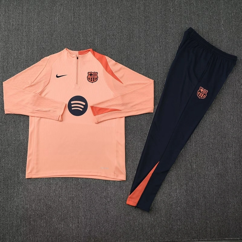 25-26 Barcelona Orange Training Kits Long Football Track suits