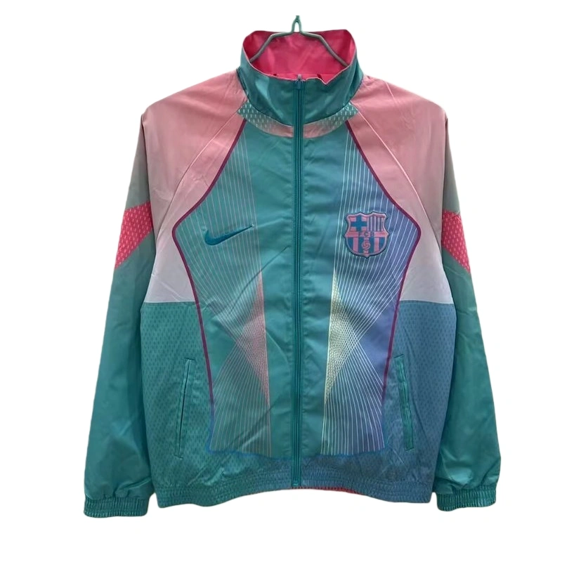 25-26 Barcelona Pink&Blue Training Windbreaker Double-Sided Jackets