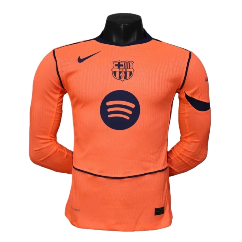 Barcelona Third Away Long Sleeve Football Shirt 2025-26 Player Edition