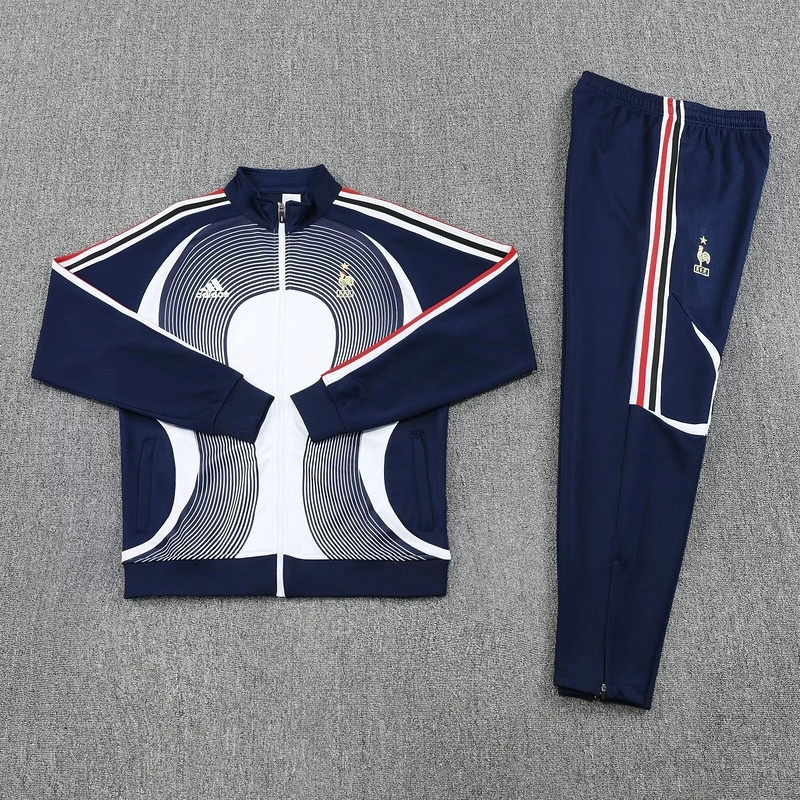 2025 France Local Training Retro Football Track suits Long