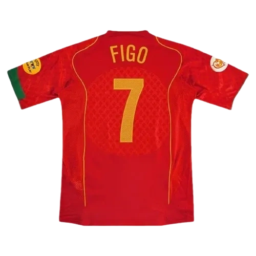 2004 Portugal Retro Jersey Home Euro Cup