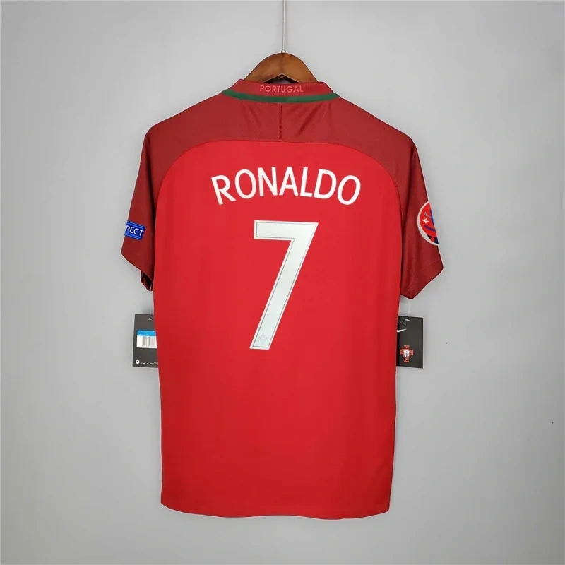 2016 Portugal Retro Jersey Home Euro Cup