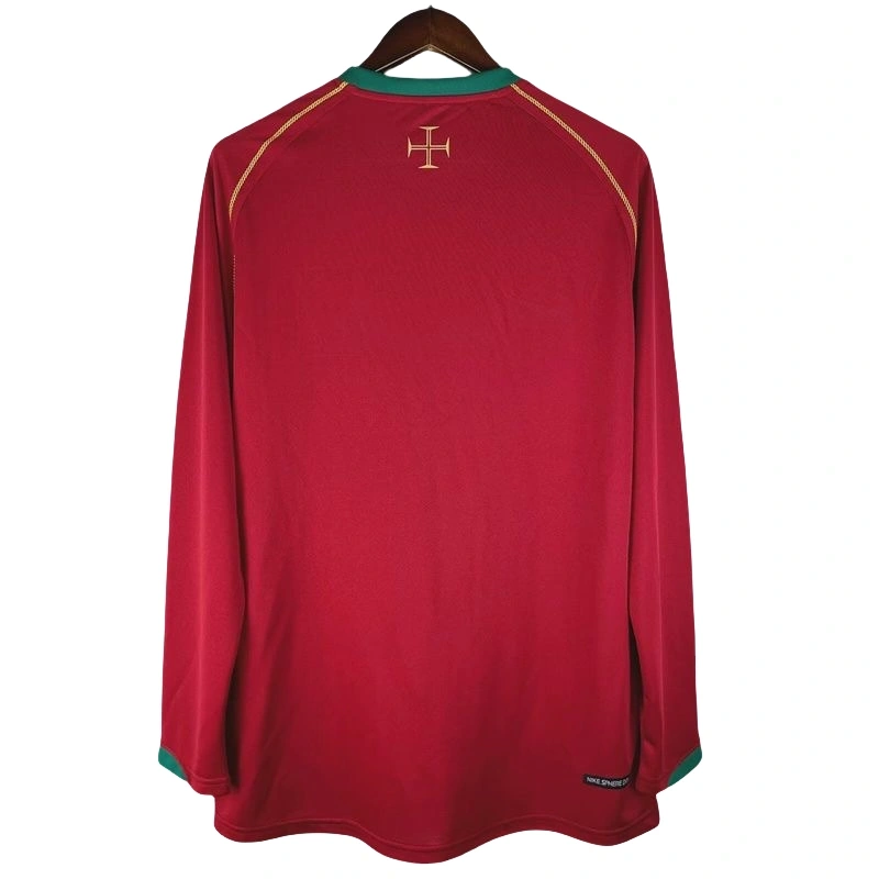 Portugal World Cup Retro Jersey Home Shirt Long Sleeves2006