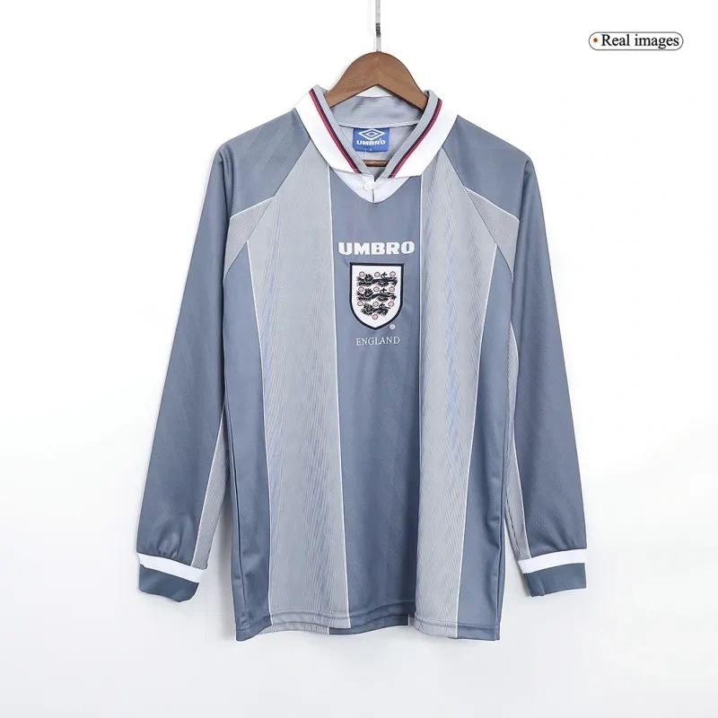 1996 England Retro Away Long Sleeve Jersey Replica Euro Cup