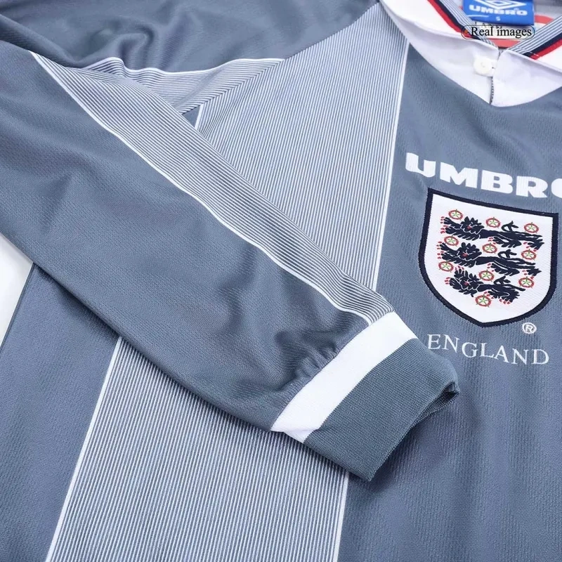 1996 England Retro Away Long Sleeve Jersey Replica Euro Cup