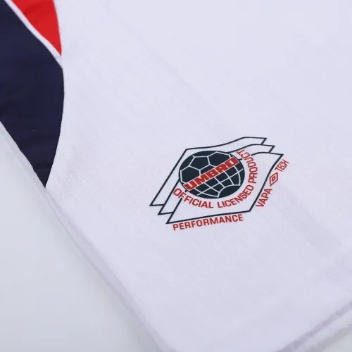1998 England Retro Long Sleeve Jersey Home Replica World Cup