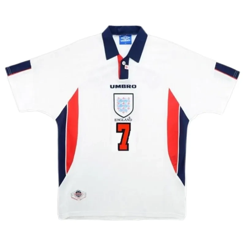 1998 World Cup England Home White Retro Jersey