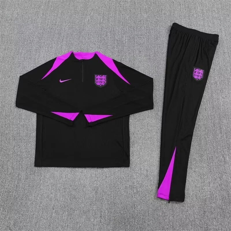 2025 England Black Training Kits Long Football Track suits
