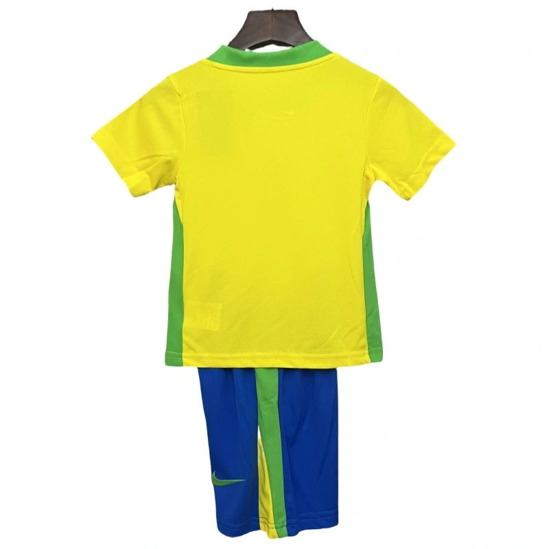 2025 Brazil Home Kids Football jersey Kits Fan edition