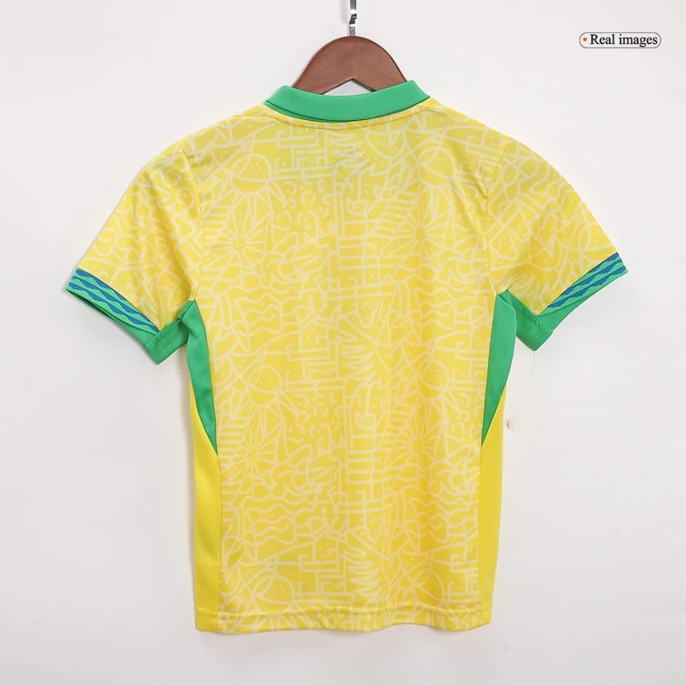 Kids Brazil Home Kit Copa America 2024 Youth Apparels