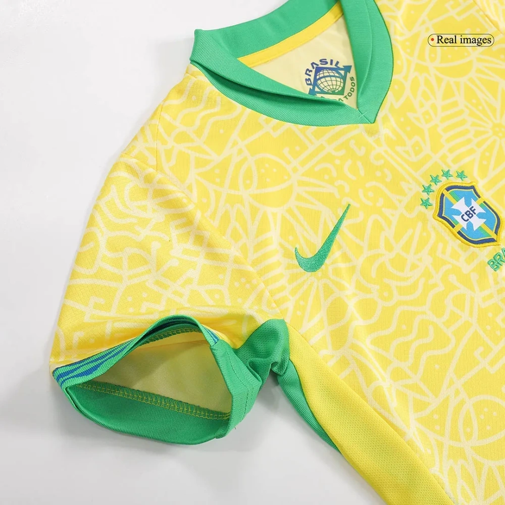 Kids Brazil Home Kit Copa America 2024 Youth Apparels