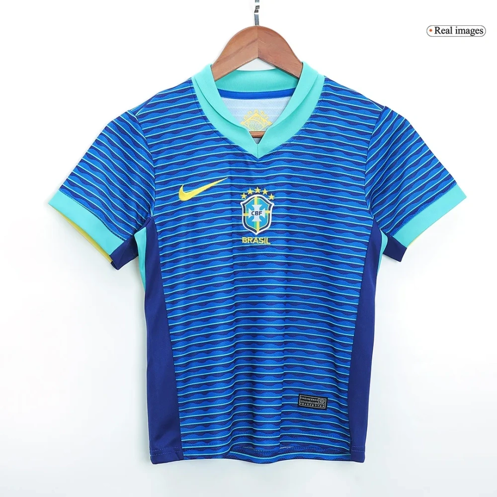 Kids Brazil Away Kit Copa America 2024 Youth Apparels