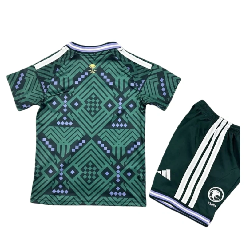 2026 Saudi Arabia World Cup Home Kids green Football jersey Kit Fan version