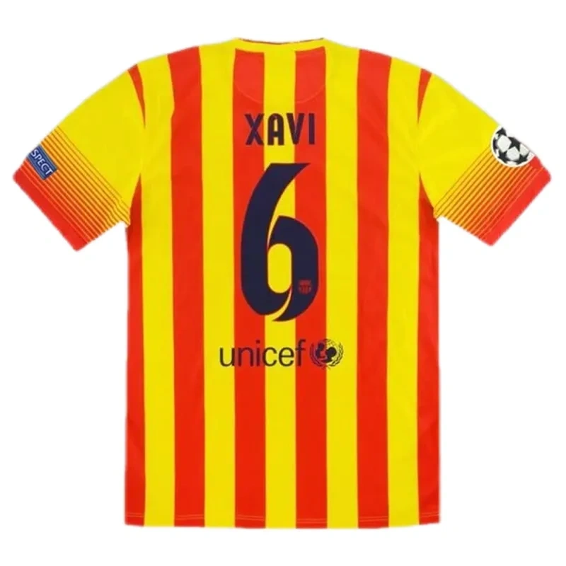 13-14 Barcelona Messi #10 XAVI #6 Retro Jersey Away
