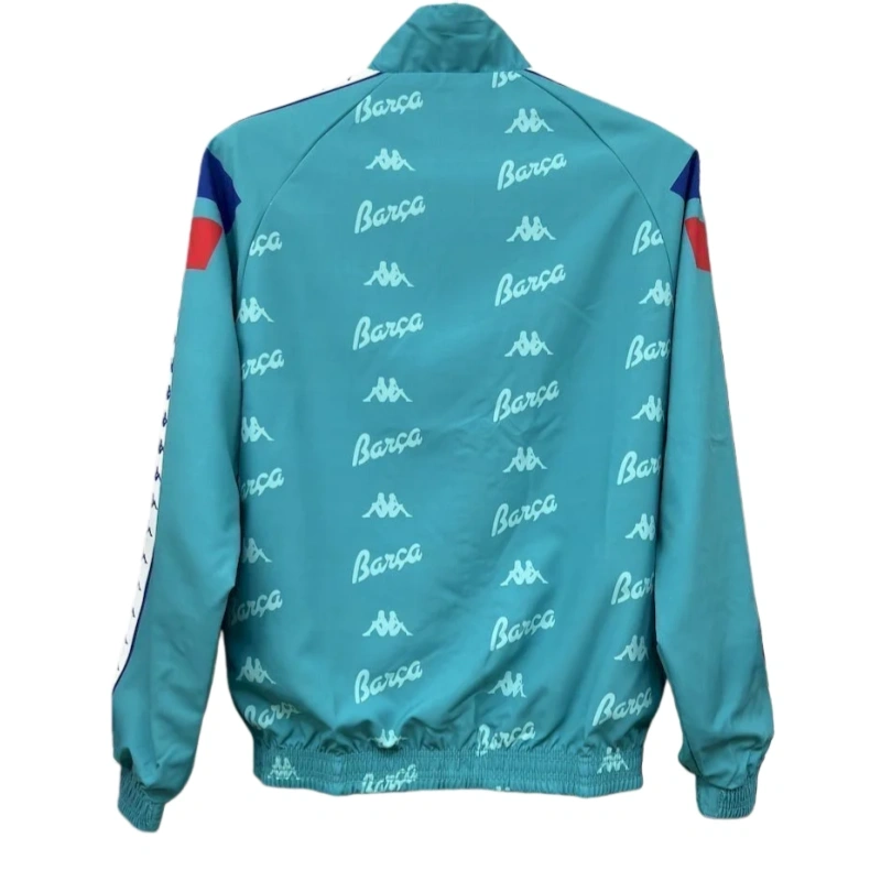 2025-26 Barcelona Retro Training Reversible Double-Sides Windbreaker Jacket Green&Blue