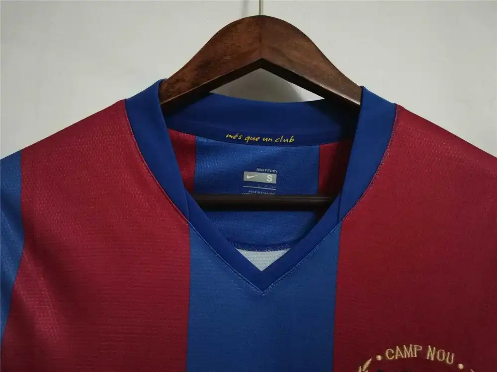 07-08 Barcelona Retro Home Long sleeves 50-Years Anniversary Football jersey