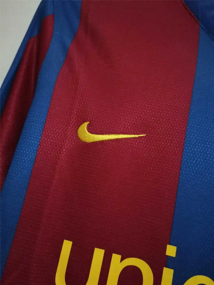 07-08 Barcelona Retro Home Long sleeves 50-Years Anniversary Football jersey