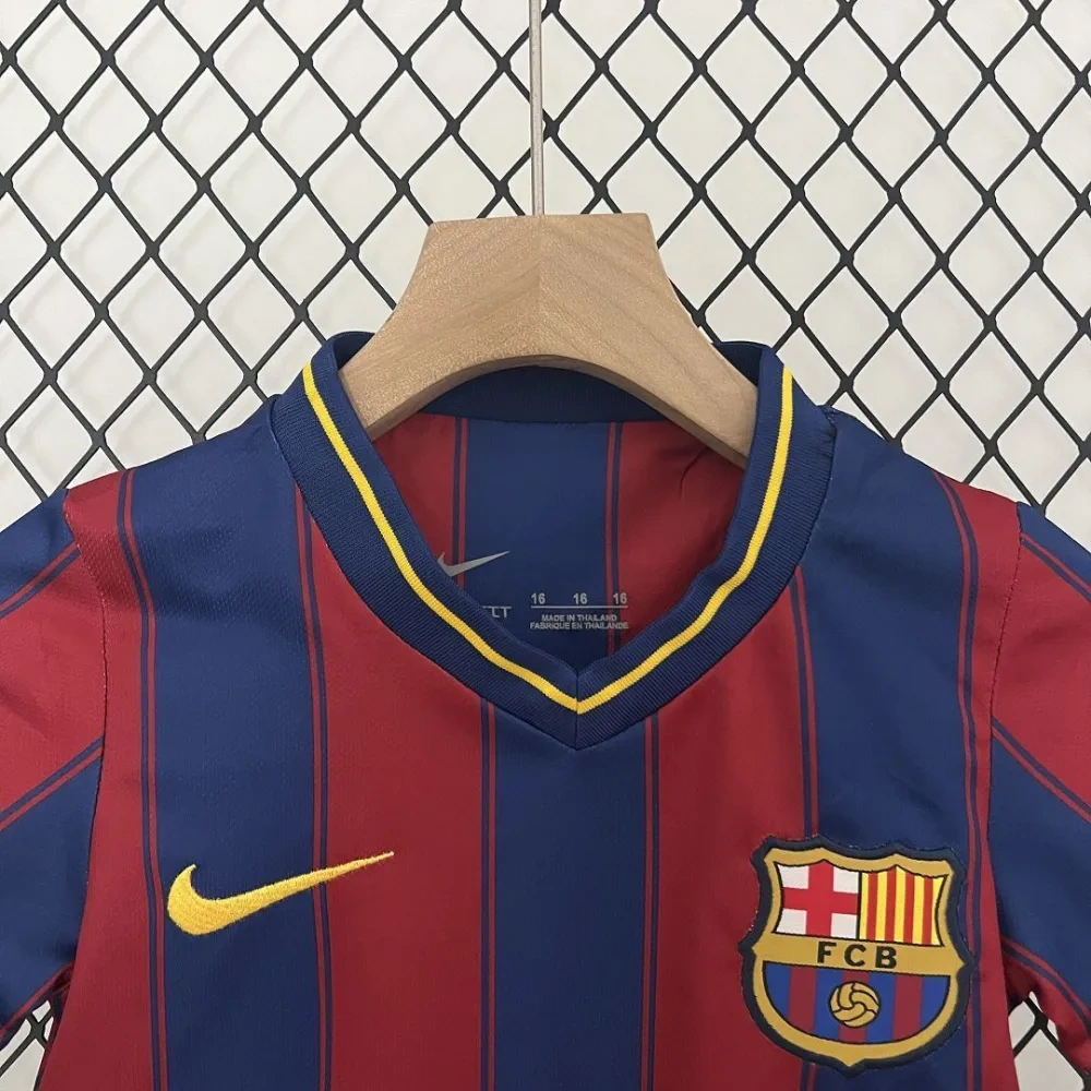 09-10 Barcelona Home Retro Kids Football Jersey Kit