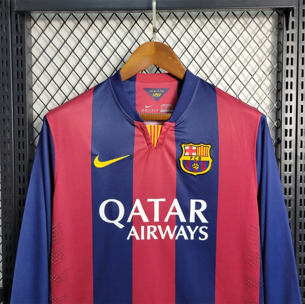 14-15 Barcelona Retro Home Long Sleeve Football jersey
