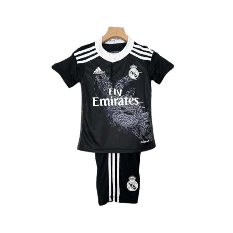 Real Madrid 14-15 Third Retro Kid Kits Black Jersey