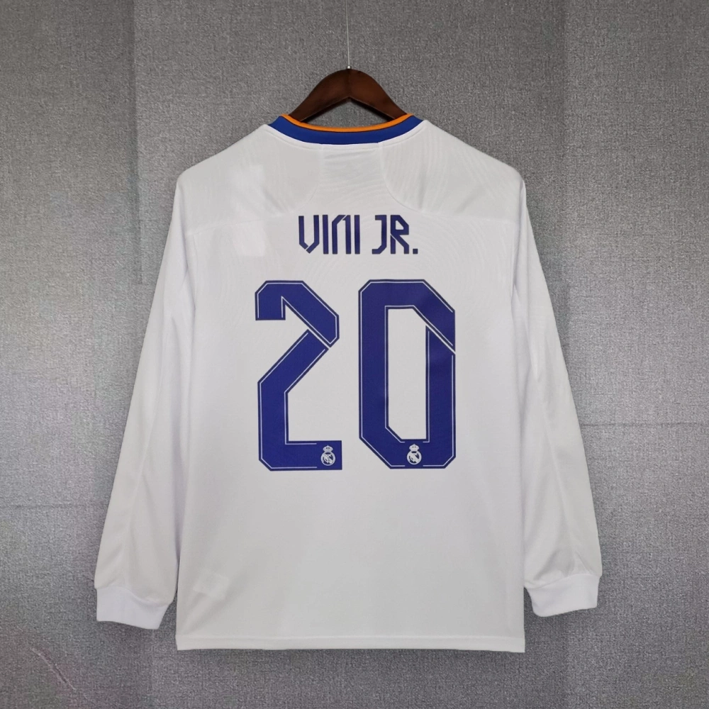 Real Madrid Home Soccer Jersey Retro Long Sleeve Shirt 21-22