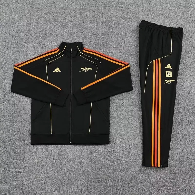 25-26 Arsenal UPB Black Football Tracksuits Long Jacket Suits