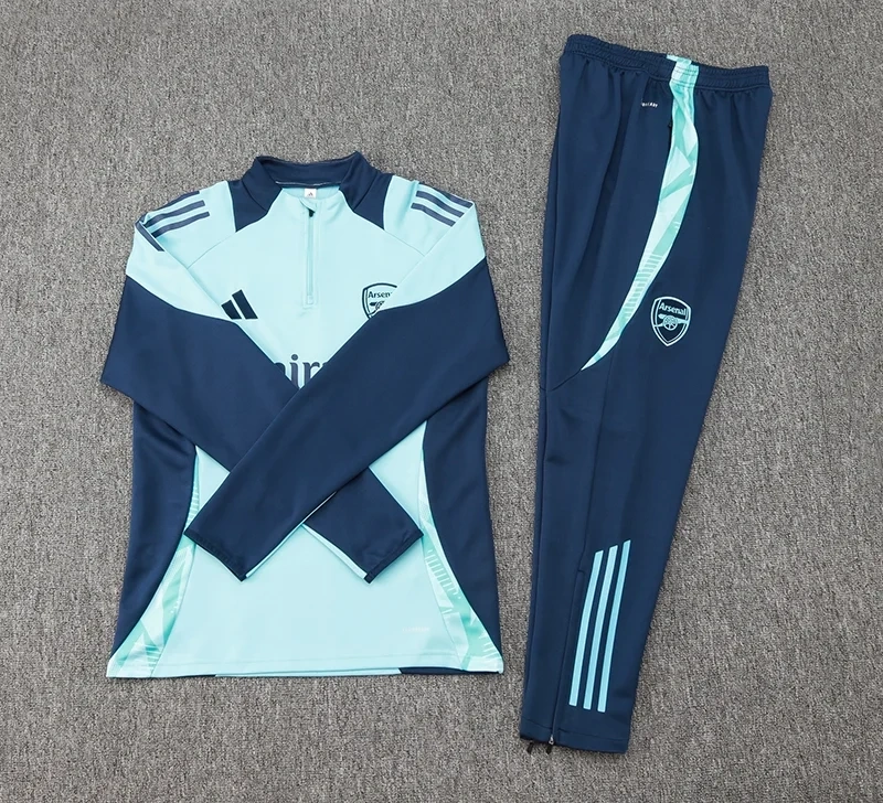 Arsenal Half-Pull Training Suit Baby Blue Football Shirt 2024/2025