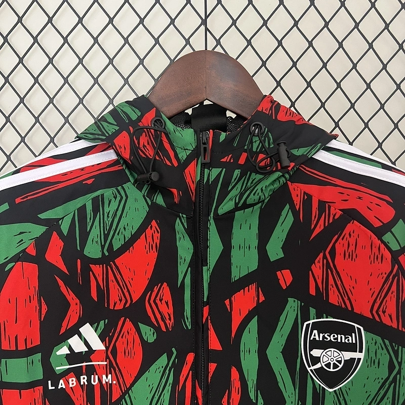 24-25 Arsenal Red&Green Windbreaker Jacket Football