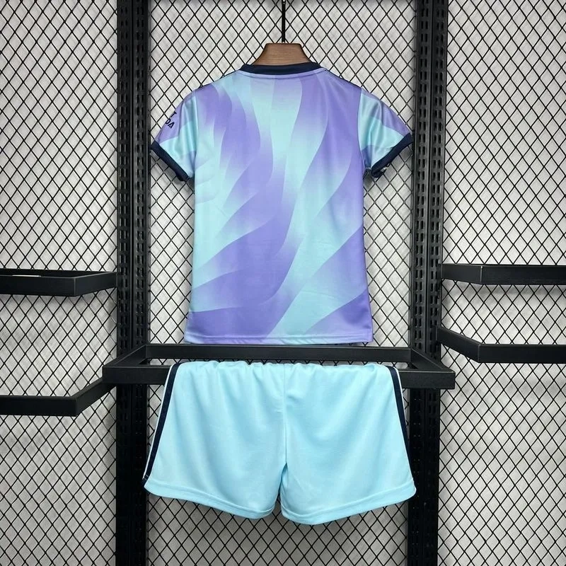 24-25 Arsenal Third Away Soccer Kids Kit Jersey+Shorts