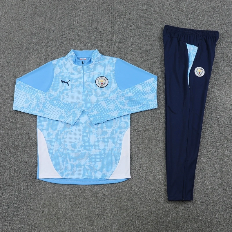 2025-26 Manchester City Training Kit (Sweatshirt+Pants) Blue