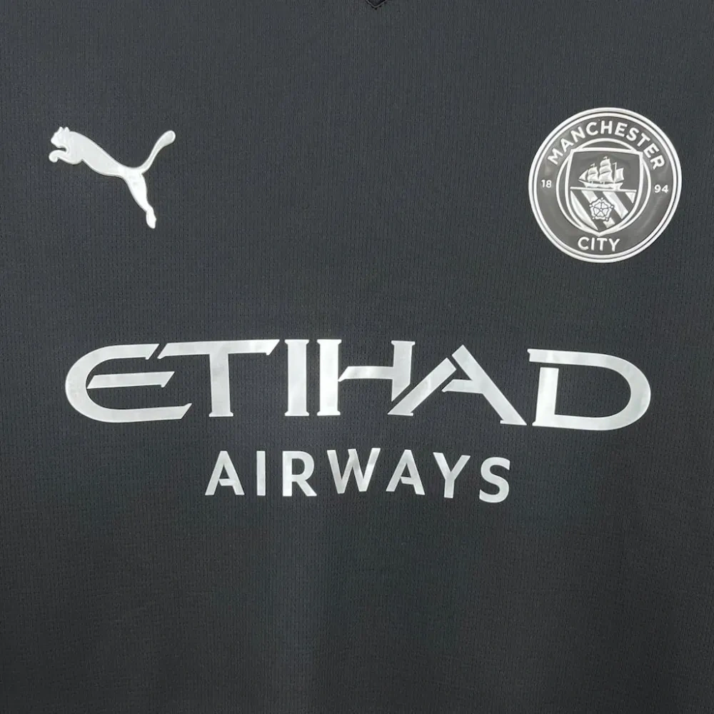 Manchester City Black Away Football Shirt 2025/2026 Fan Version