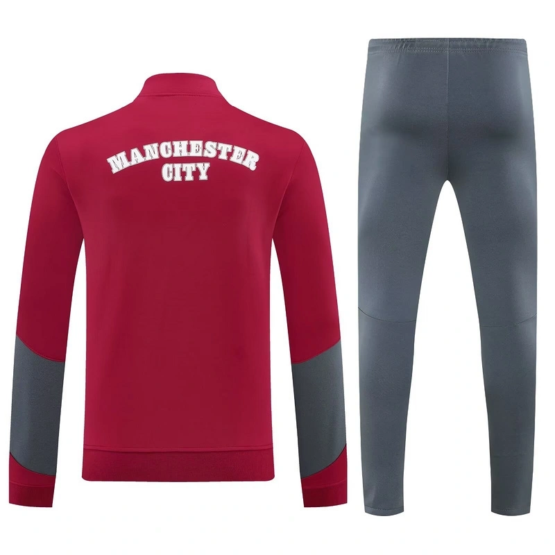25-26 Manchester City Red Football Tracksuits Long Jacket Suits