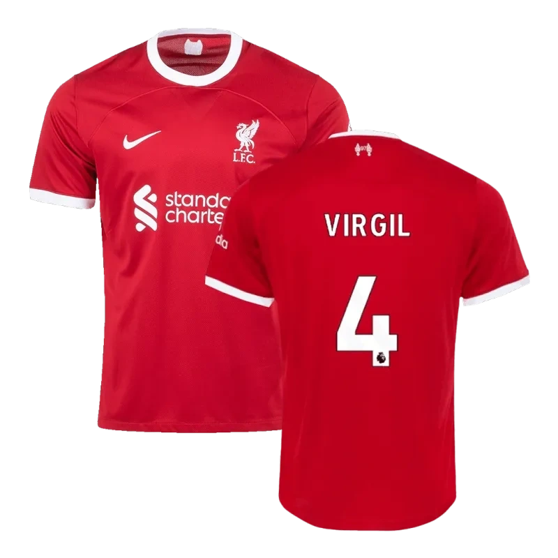 23-24 M.SALAH #11 VIRGIL #4 SZBOSZLAI #8 MAC ALLISTER #10 Liverpool Home Jersey