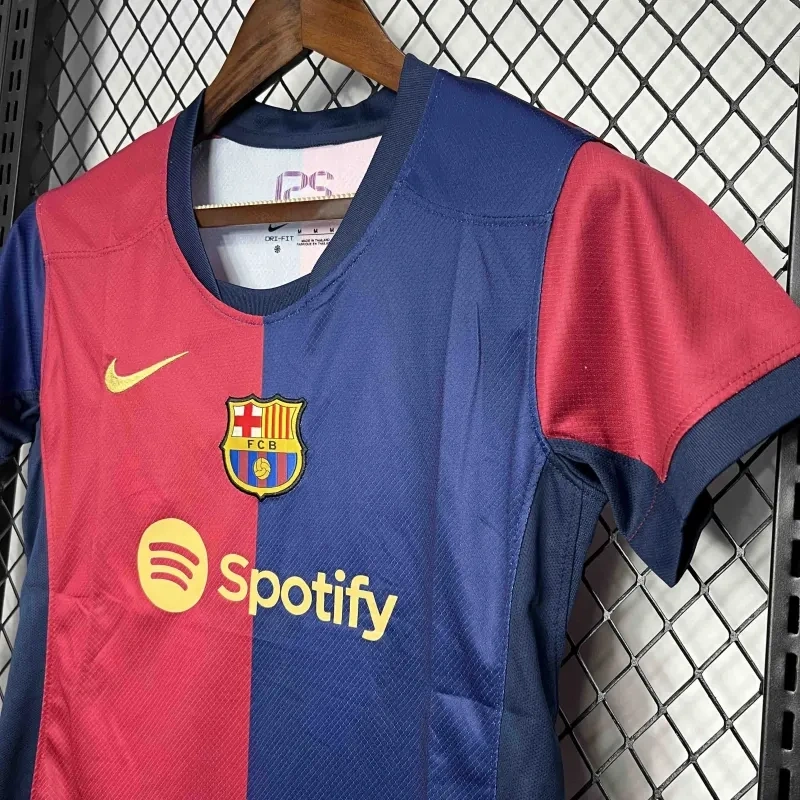 24-25 Barcelona Home Kids Kit Soccer Jersey+Shorts