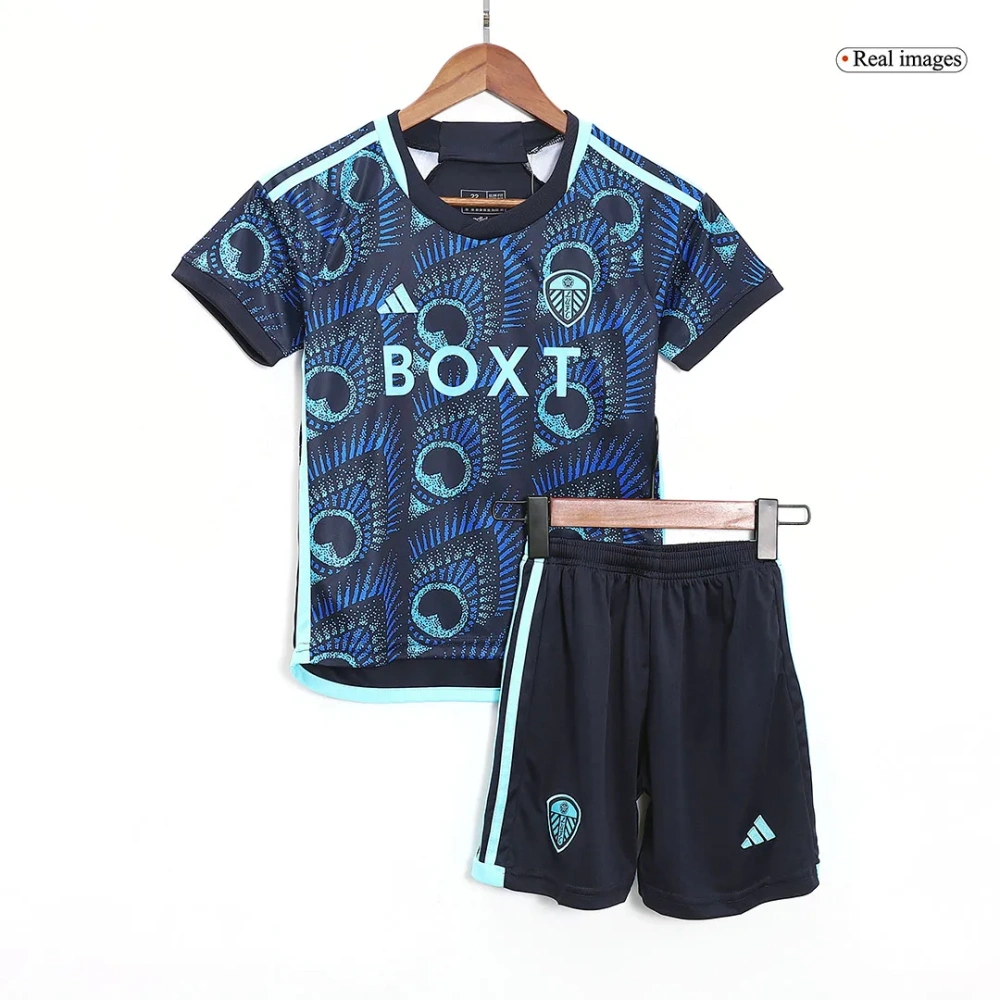 Kids Leeds United Away Kit Jersey+Shorts 2023-24