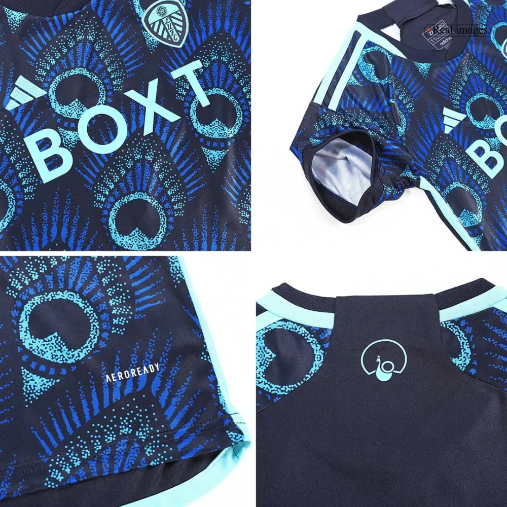 Kids Leeds United Away Kit Jersey+Shorts 2023-24